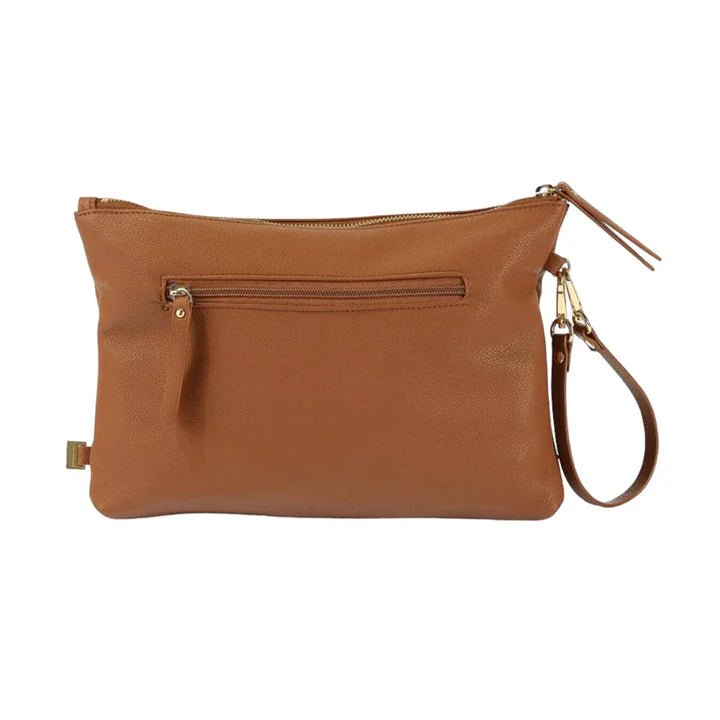 OiOi Nappy Changing Pouch - Chestnut Brown Vegan Leather - Aster & Ruby