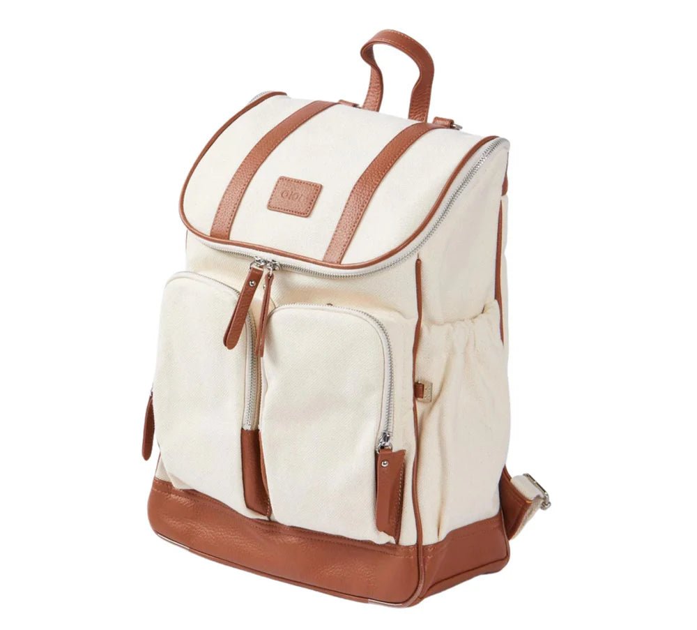 OiOi Signature Nappy Backpack - Natural Canvas - Aster & Ruby