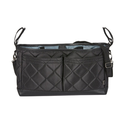 OiOi Stroller Organiser Black Diamond Quilt-Aster & Ruby