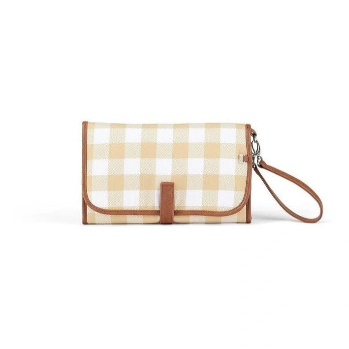 OiOi Travel Change Mat - Beige Gingham - Aster & Ruby