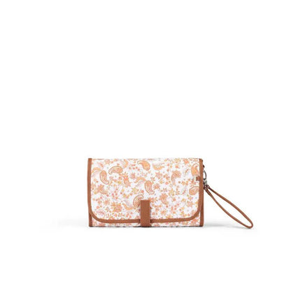 OiOi Travel Change Mat - Peach Paisley/Tan - Aster & Ruby