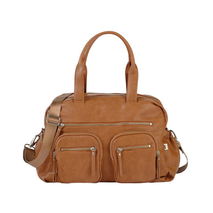 Carry All Nappy Bag Tan Vegan Leather