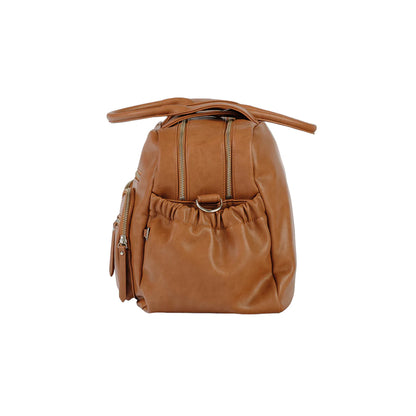 Carry All Nappy Bag Tan Vegan Leather