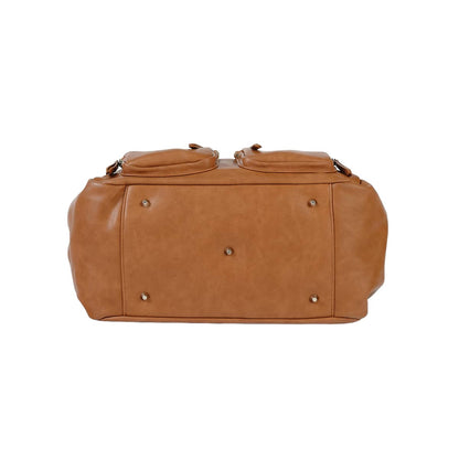 Carry All Nappy Bag Tan Vegan Leather
