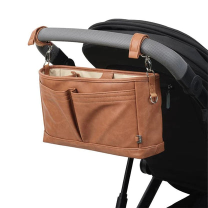 OiOi Vegan Leather Stroller Organiser - Tan - Aster & Ruby