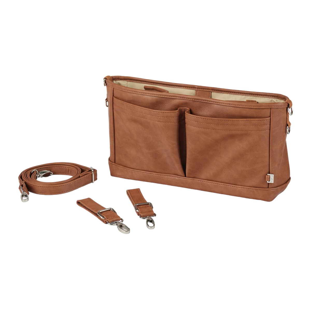 OiOi Vegan Leather Stroller Organiser - Tan - Aster & Ruby