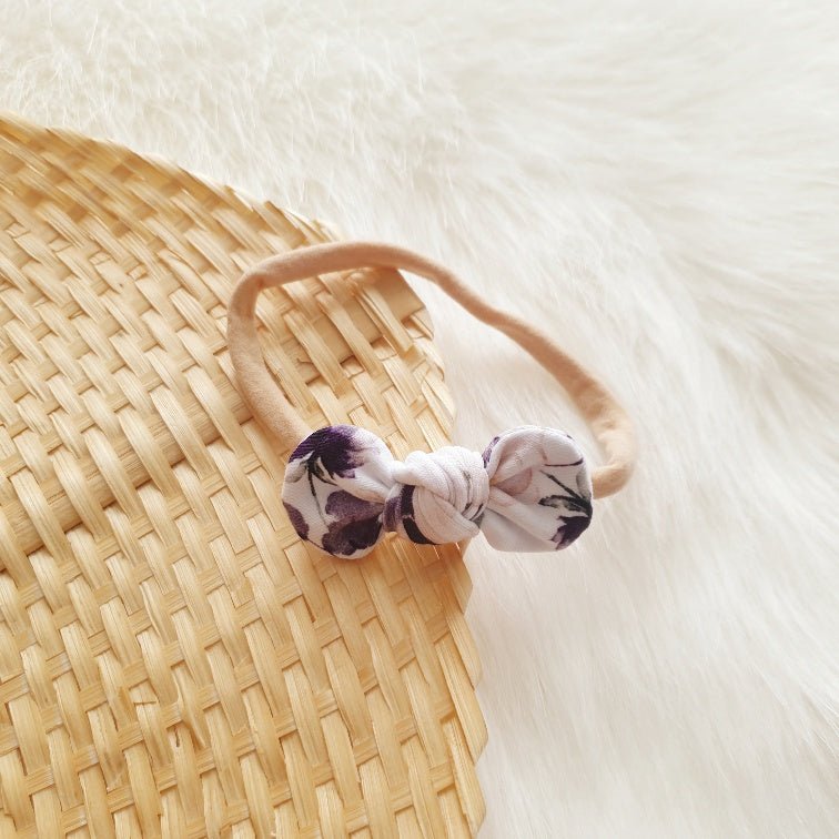 Ophelia Mini Bow Headband-Aster & Ruby