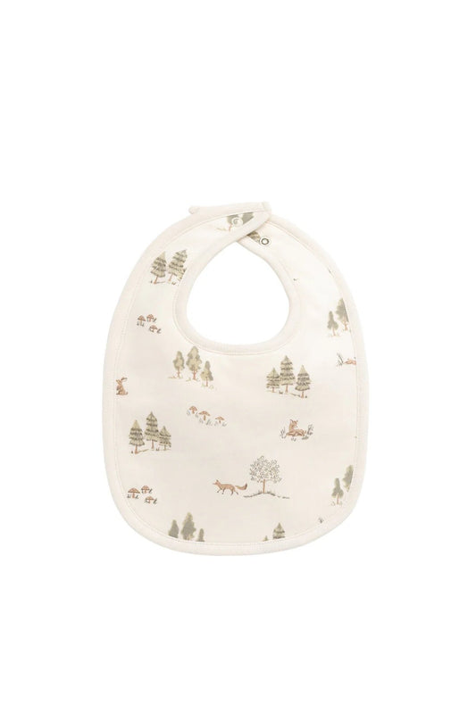 Organic Cotton Bib - Pine Forest Friends - Aster & Ruby