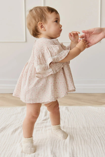 Organic Cotton Frill Bloomer Claudette Rose - Aster & Ruby