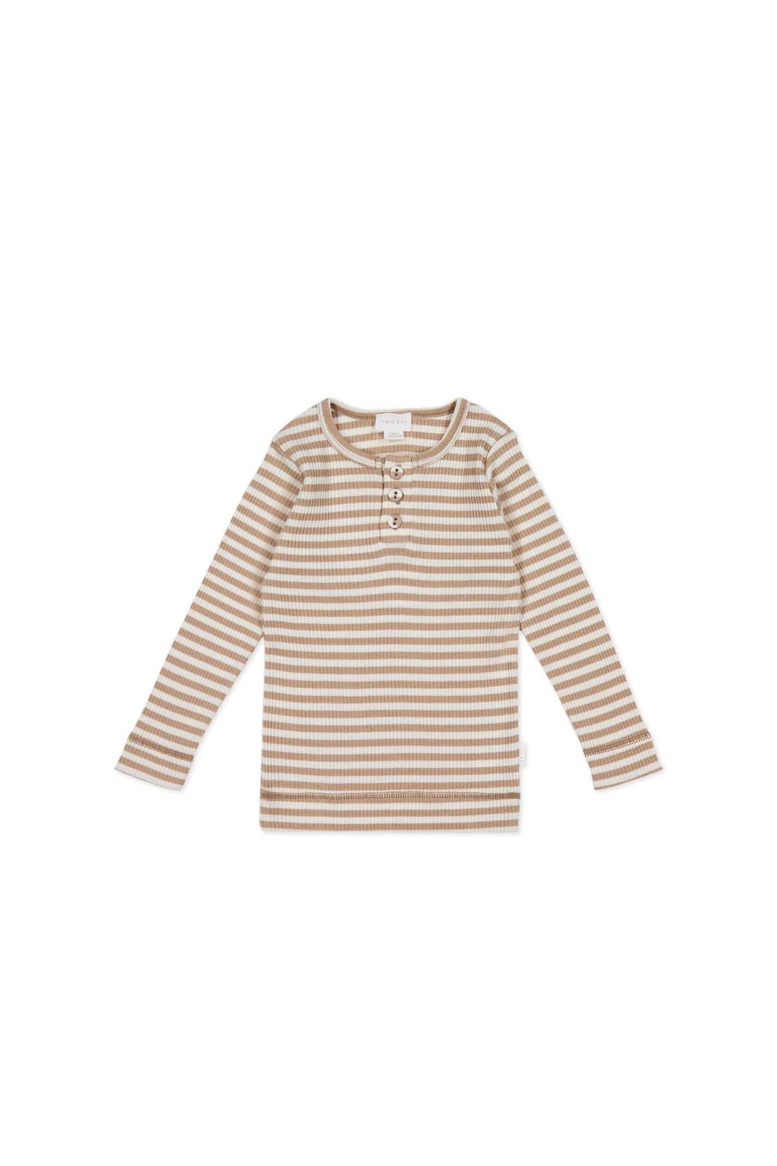 Organic Cotton Modal Long Sleeve Top - Narrow Stripe - Aster & Ruby