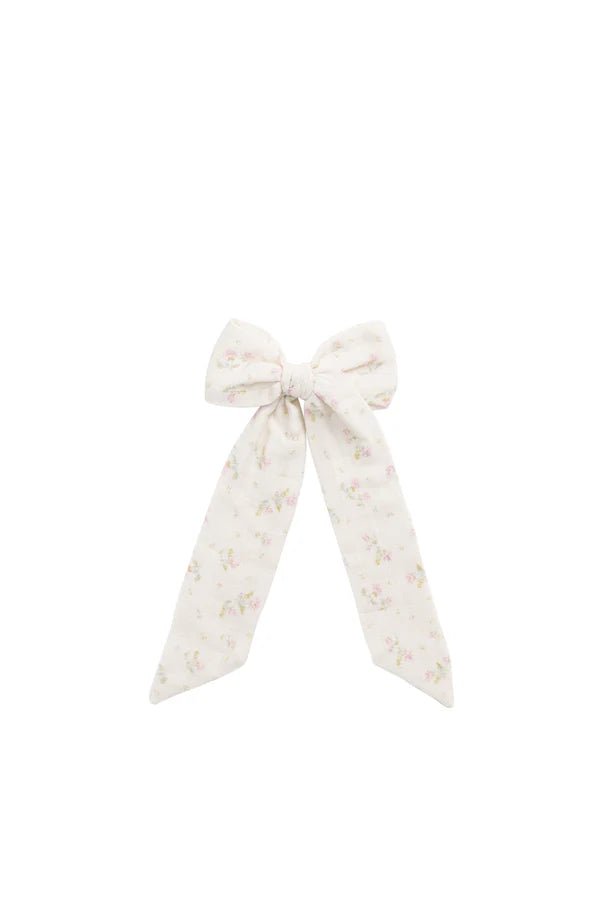 Organic Cotton Muslin Alora Bow Emelia Pink - Aster & Ruby