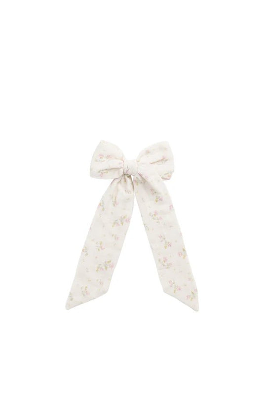 Organic Cotton Muslin Alora Bow Emelia Pink - Aster & Ruby