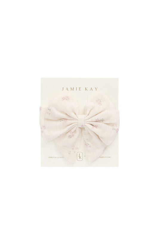 Organic Cotton Muslin Annalise Bow - Aster & Ruby