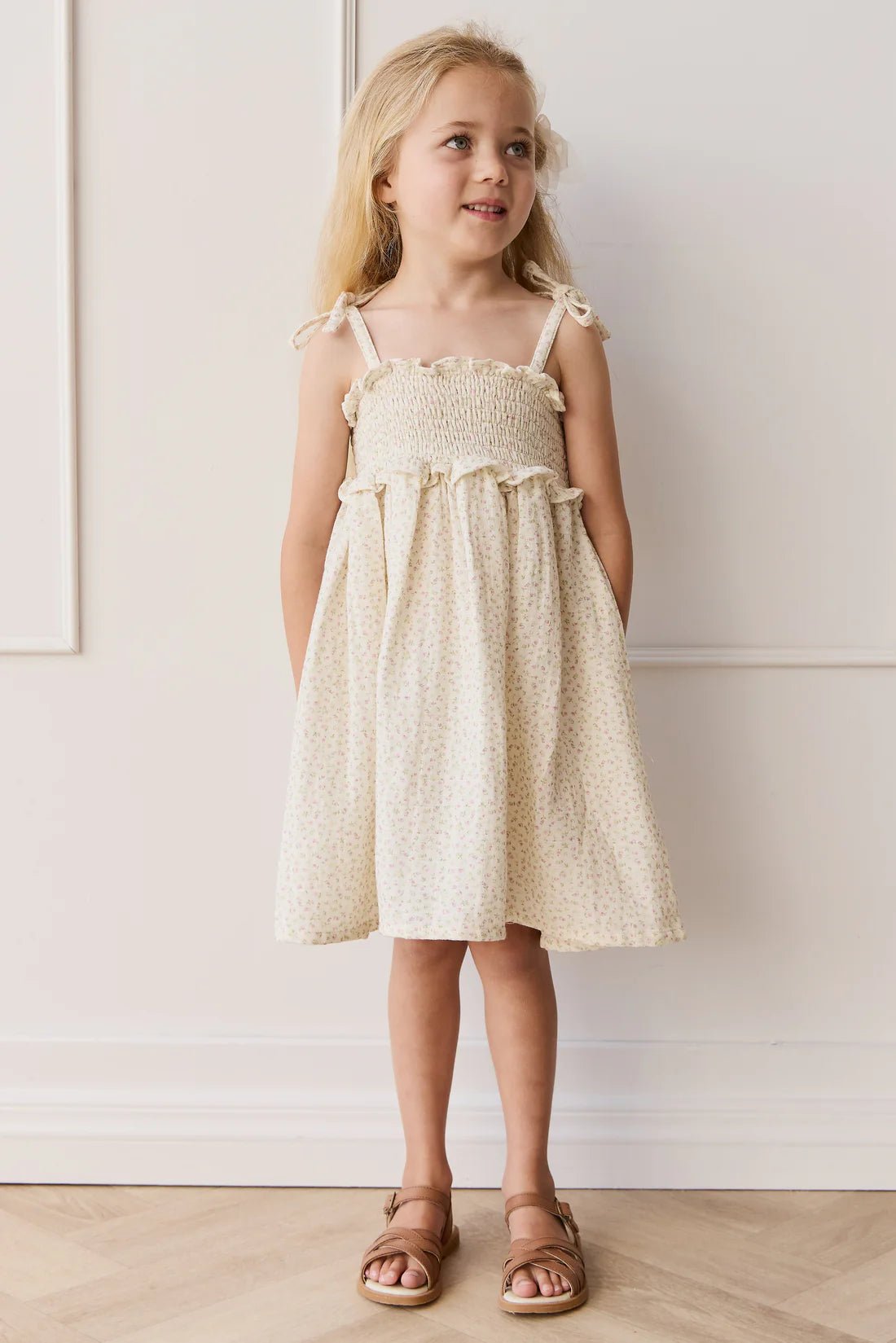 Organic Cotton Muslin Cleo Dress - Pippa Pink - Aster & Ruby