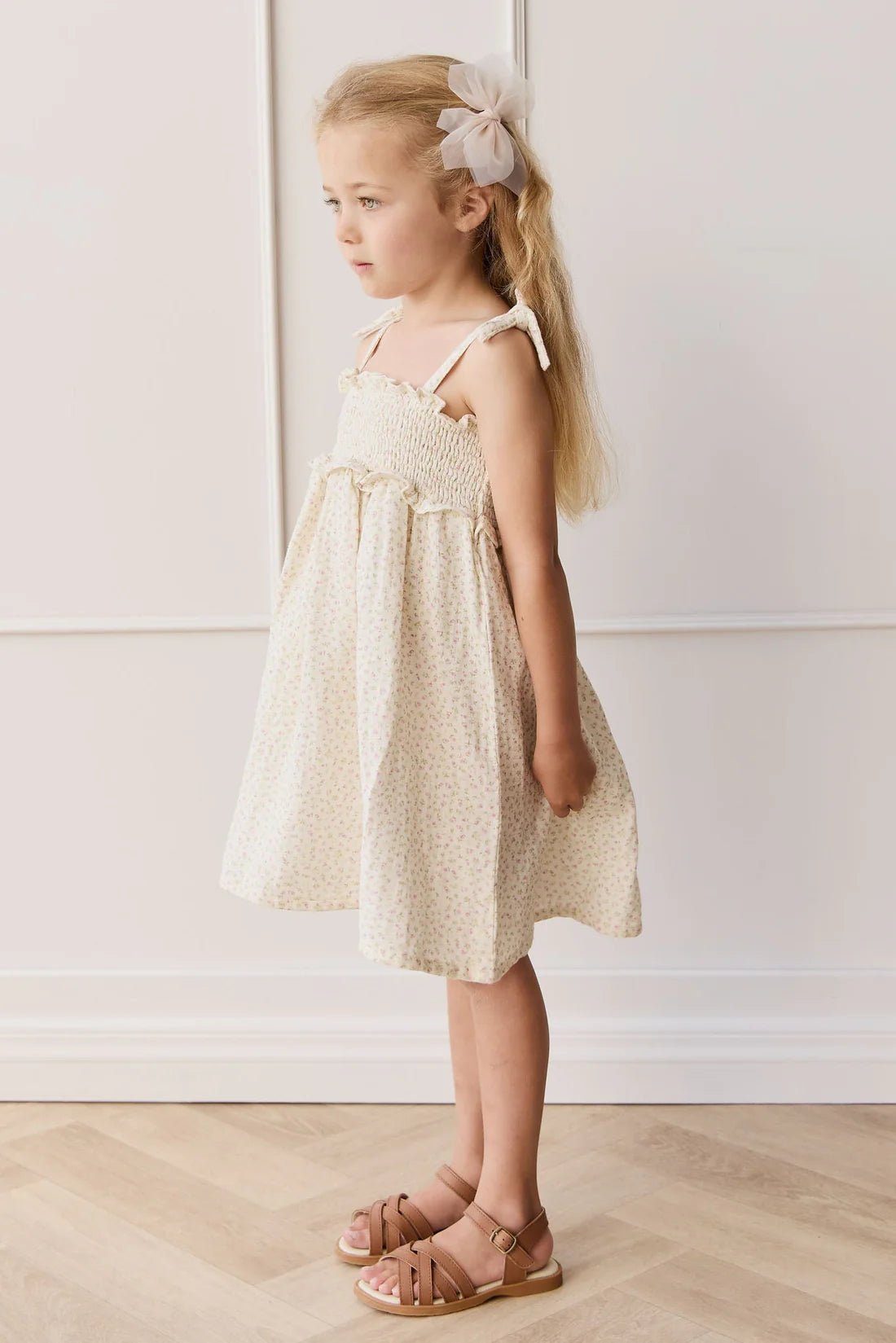 Organic Cotton Muslin Cleo Dress - Pippa Pink - Aster & Ruby