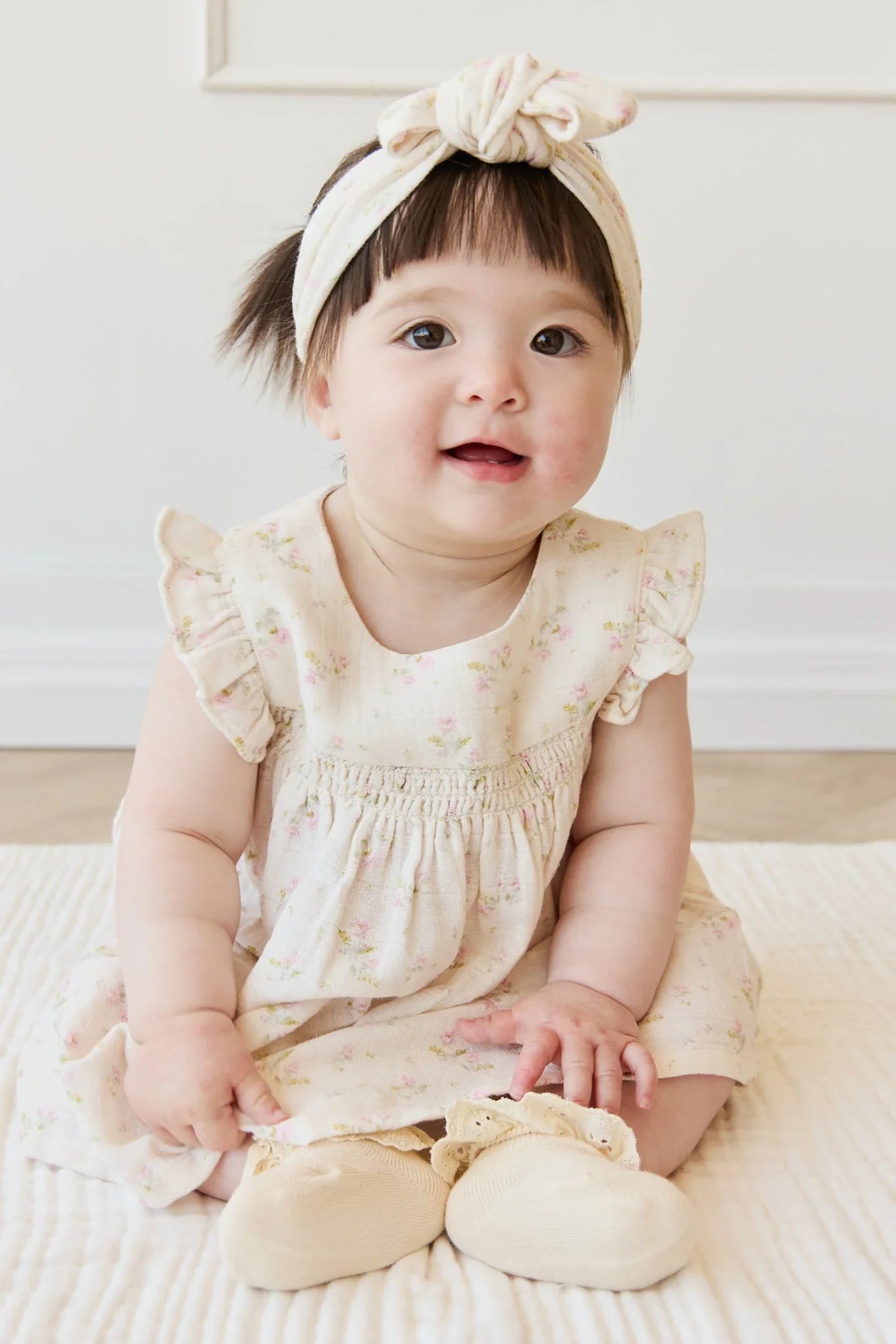 Organic Cotton Muslin Headband Emelia Pink - Aster & Ruby