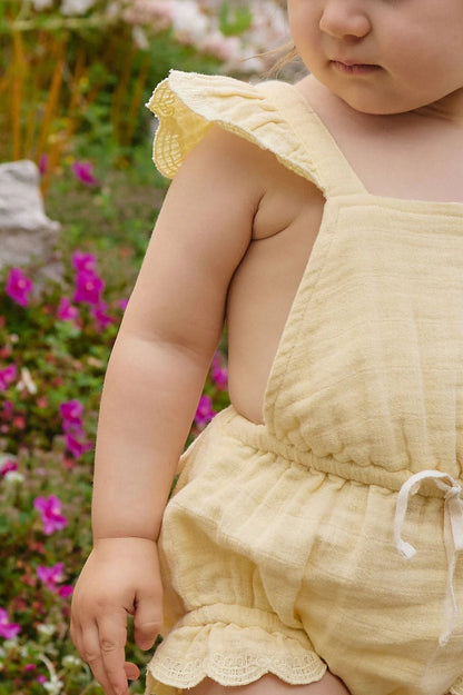 Organic Cotton Muslin Luciana Playsuit - Aster & Ruby