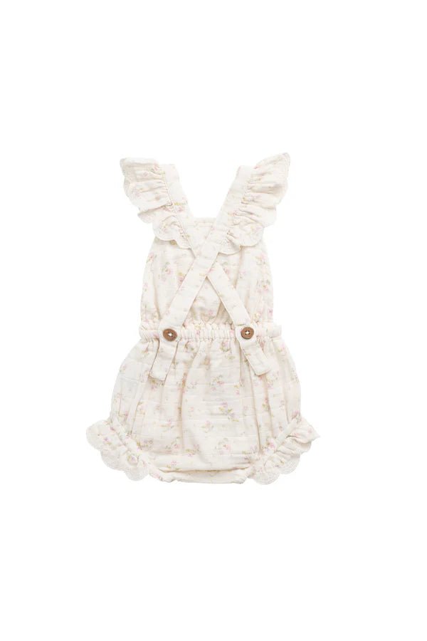 Organic Cotton Muslin Luciana Playsuit Emelia Pink - Aster & Ruby