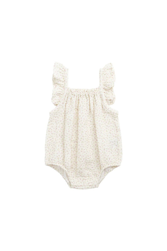 Organic Cotton Muslin Tiana Playsuit - Pippa Pink - Aster & Ruby