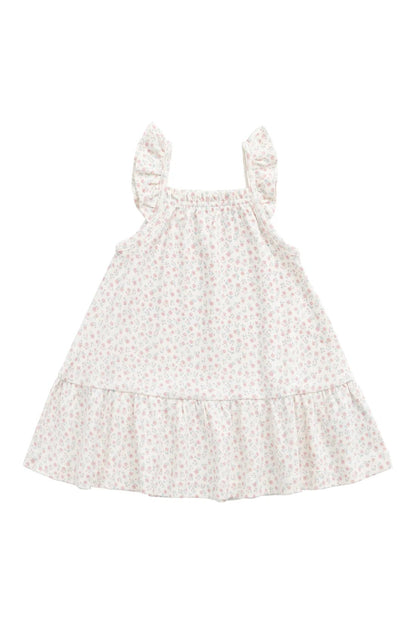 Organic Cotton Nelly Dress - Posy Garden Pink - Aster & Ruby