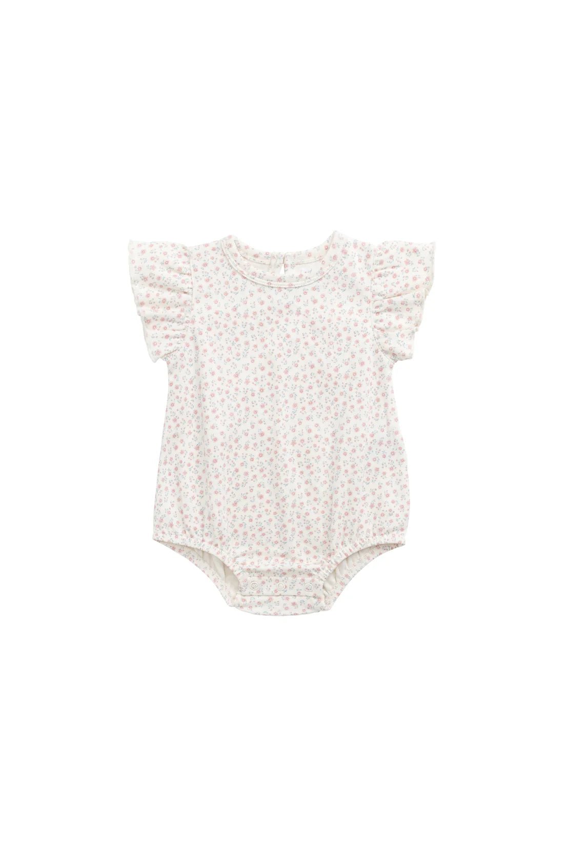 Organic Cotton Sage Onepiece - Posy Garden Pink - Aster & Ruby