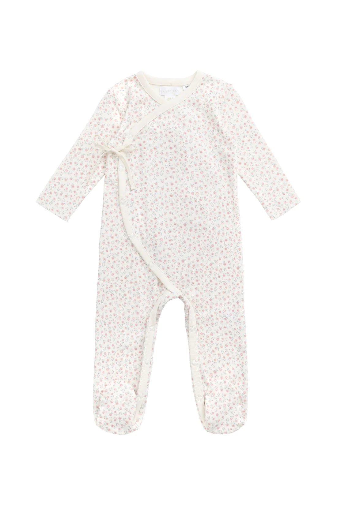 Organic Cotton Wrap Onepiece - Posy Garden Pink - Aster & Ruby