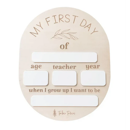 Timber Tinkers Oval First Day School Board | Aster & Ruby