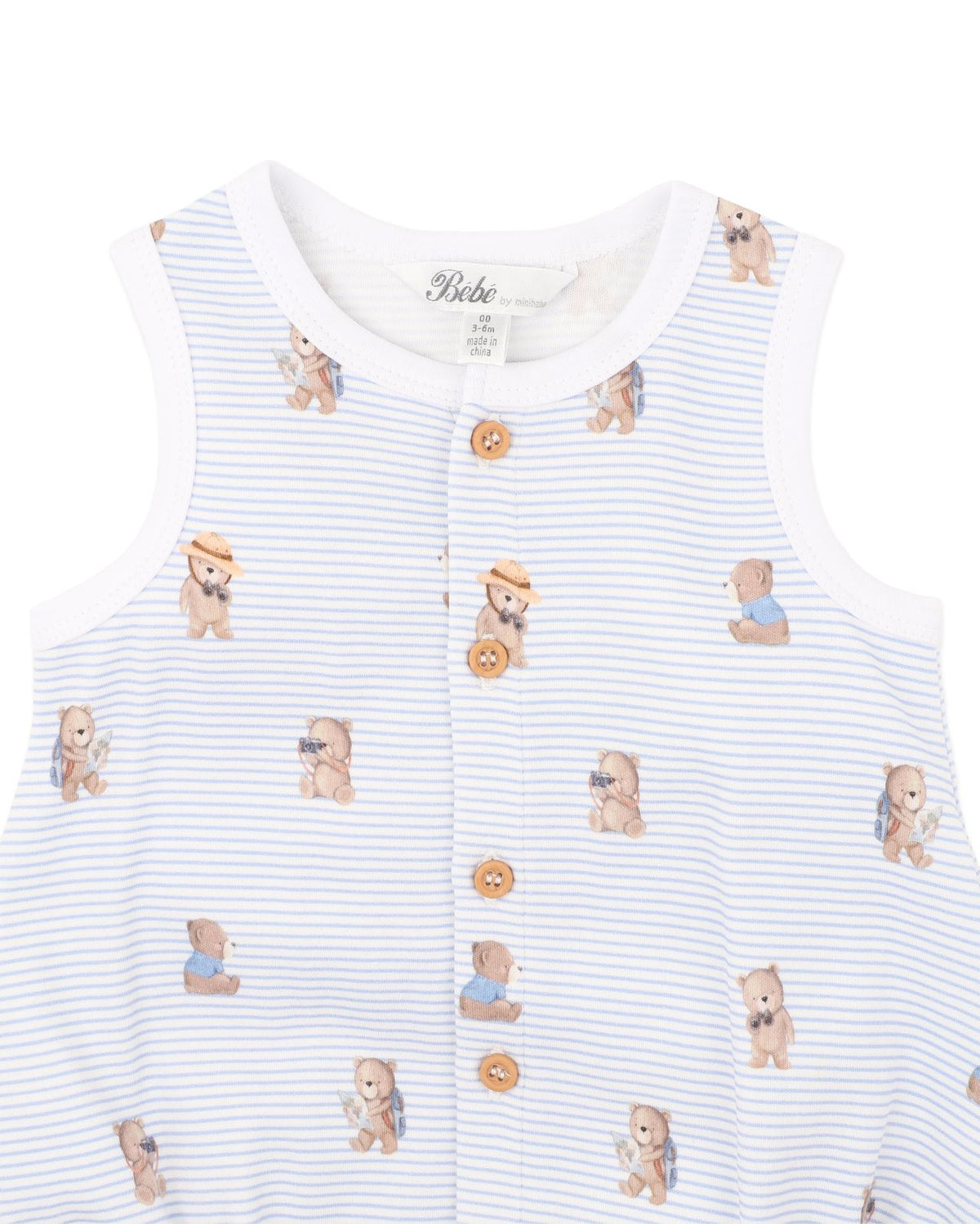 Brady Stripe Organic Button Up Bodysuit