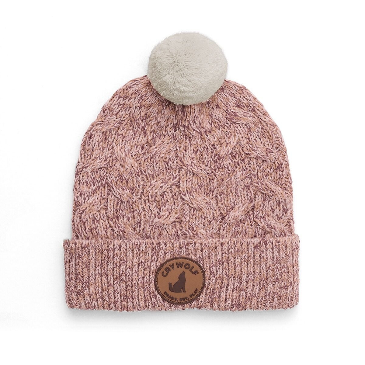 Pom Pom Beanie Mauve Speckle - Aster & Ruby