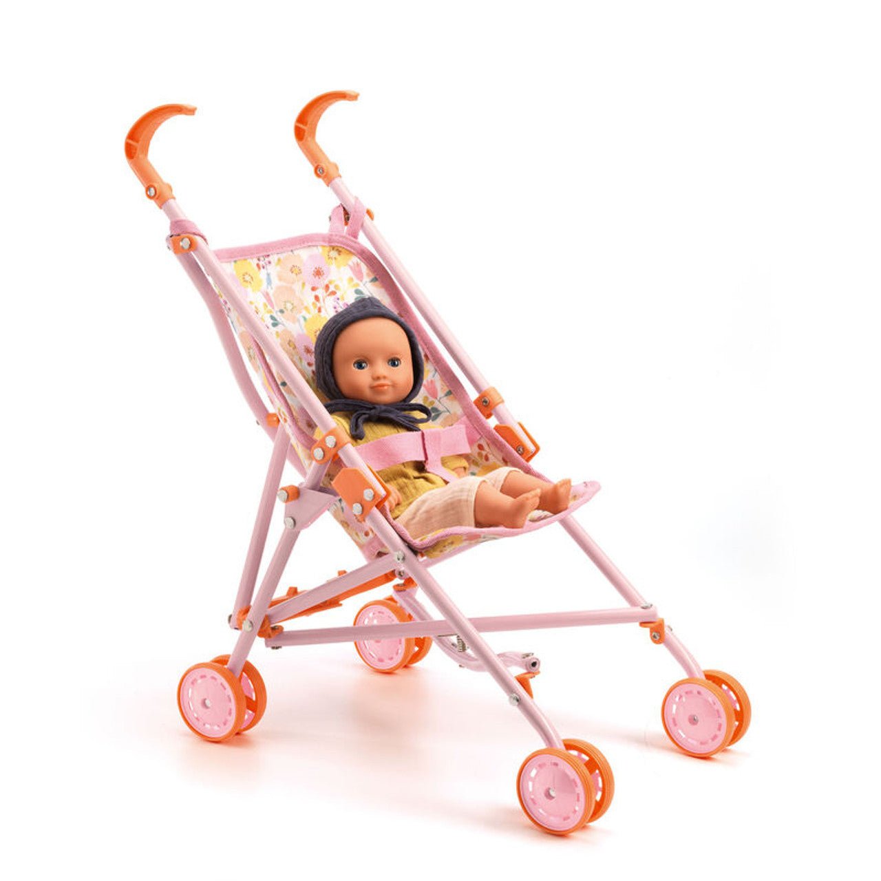 Pomea Pink Flower Doll Umbrella Stroller - Aster & Ruby