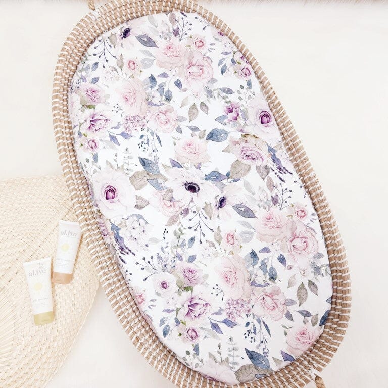 Poppy Bassinet Sheet-Aster & Ruby