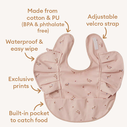 Waterproof Snuggle Bib Posy Frill