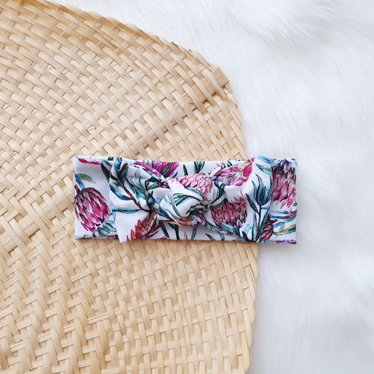 Protea Bow Headband-Aster & Ruby