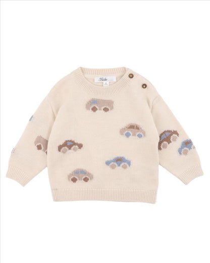 Alvin Automobile Knitted Jumper Cream Marl