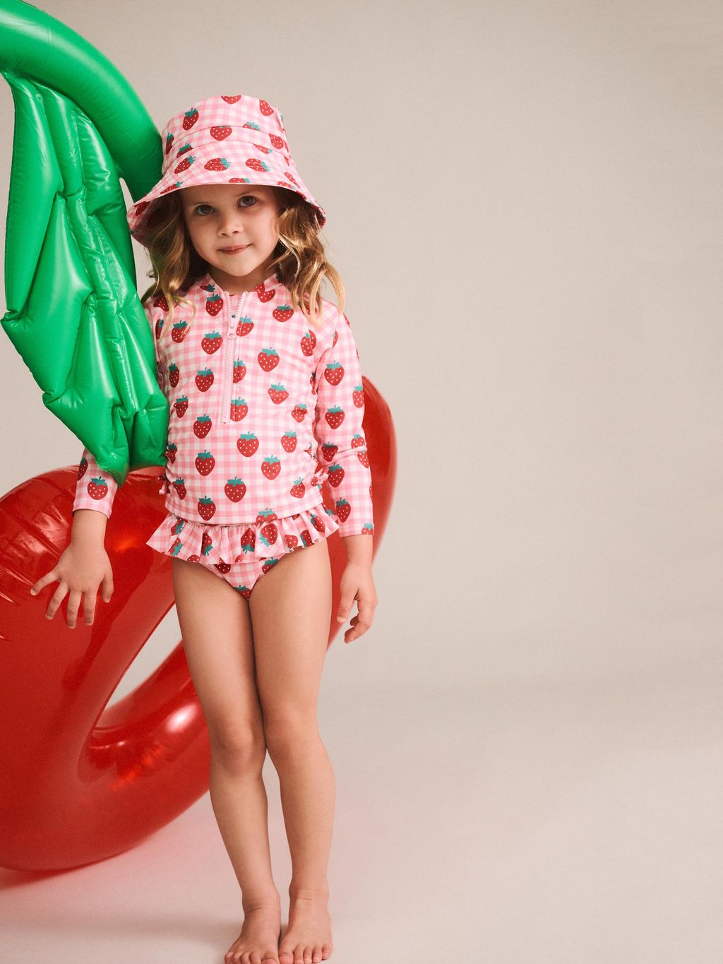 Strawberry Check 2 Piece Swim Set