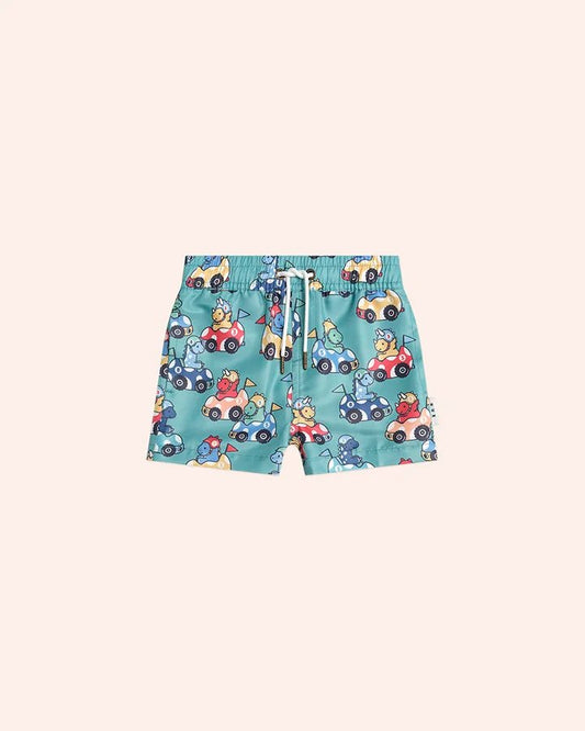 Racer Dino Swim Shorts - Aster & Ruby