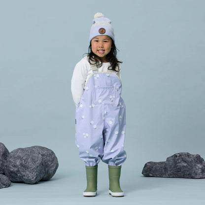 Rain Overalls Floral Periwinkle - Aster & Ruby