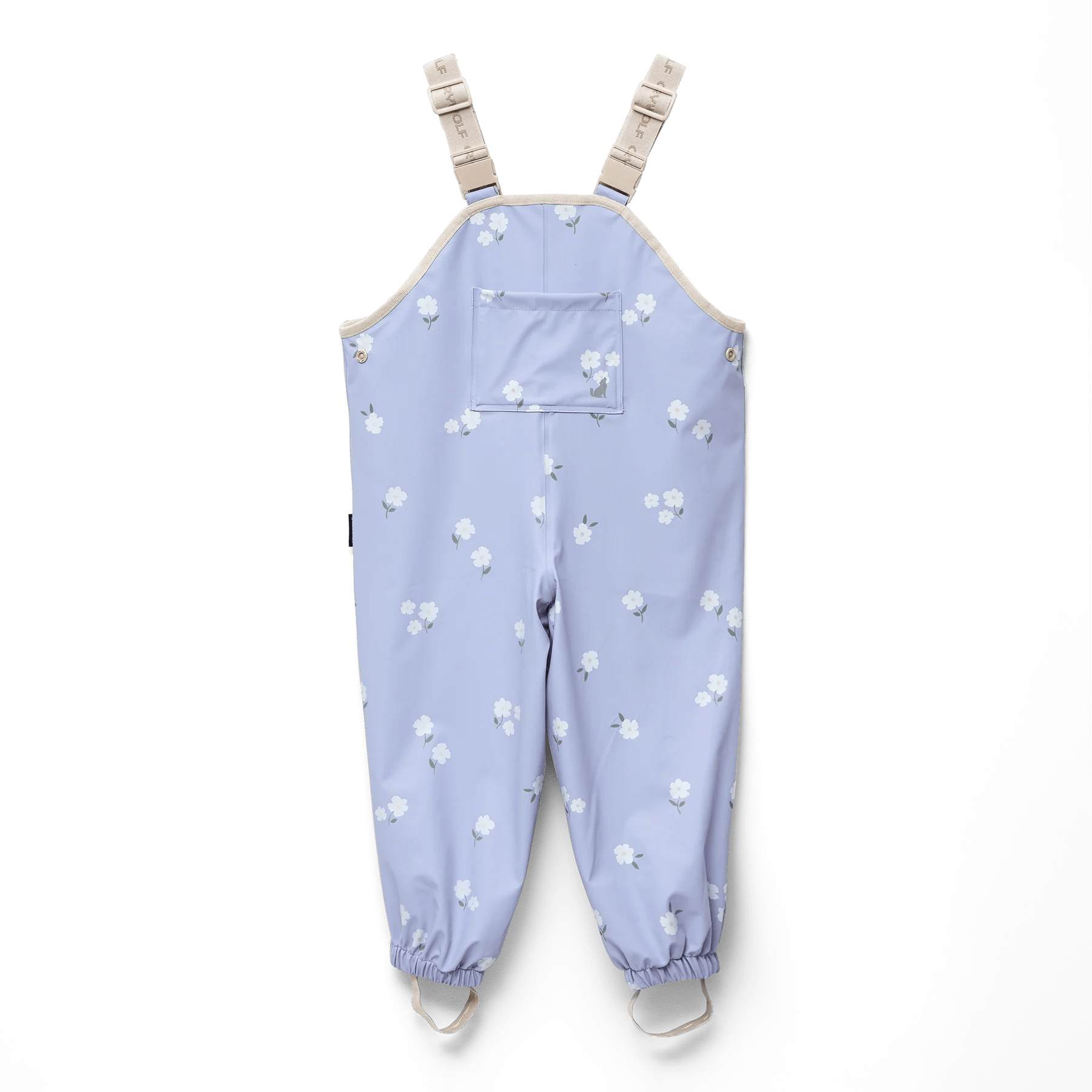 Rain Overalls Floral Periwinkle - Aster & Ruby