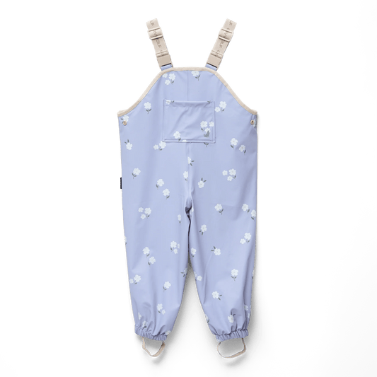 Rain Overalls Floral Periwinkle - Aster & Ruby