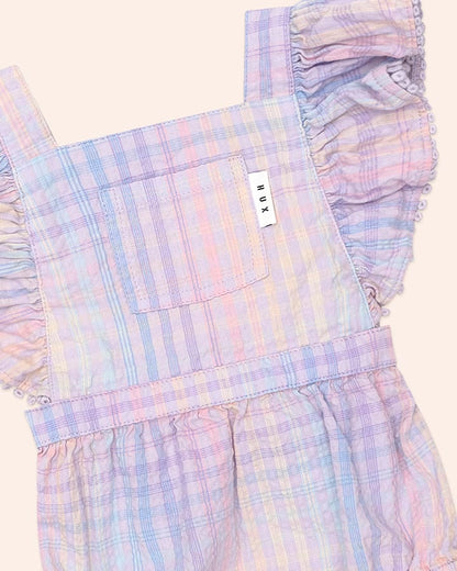 Rainbow Check Frill Playsuit - Aster & Ruby