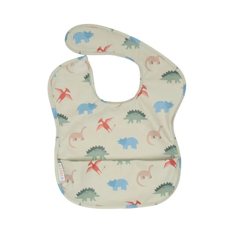 Recycled Pouch Bib Dinosaurs – Aster & Ruby