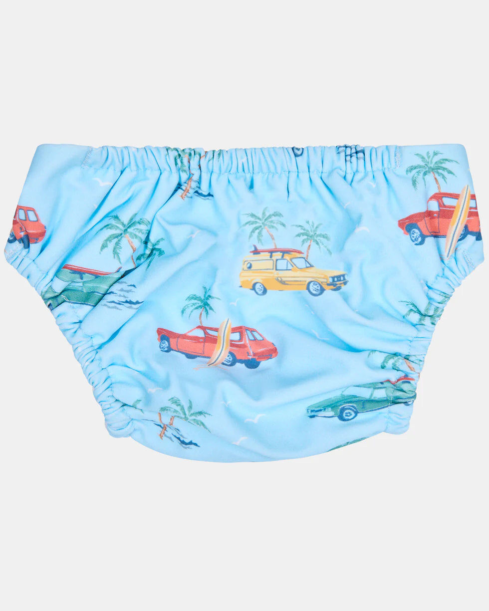 Toshi swim nappy – Reusable Swim Nappy Paradise Swell Seekers Sky from Aster & Ruby