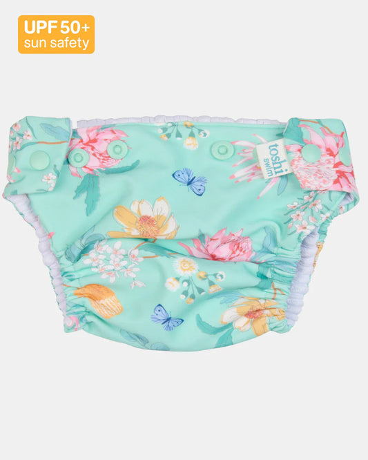 Toshi swim nappy – Reusable Swim Nappy Paradise Waratah Mint from Aster & Ruby