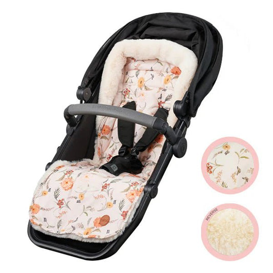 Reversible Cozy Fleece Pram Liner Wildflower - Aster & Ruby
