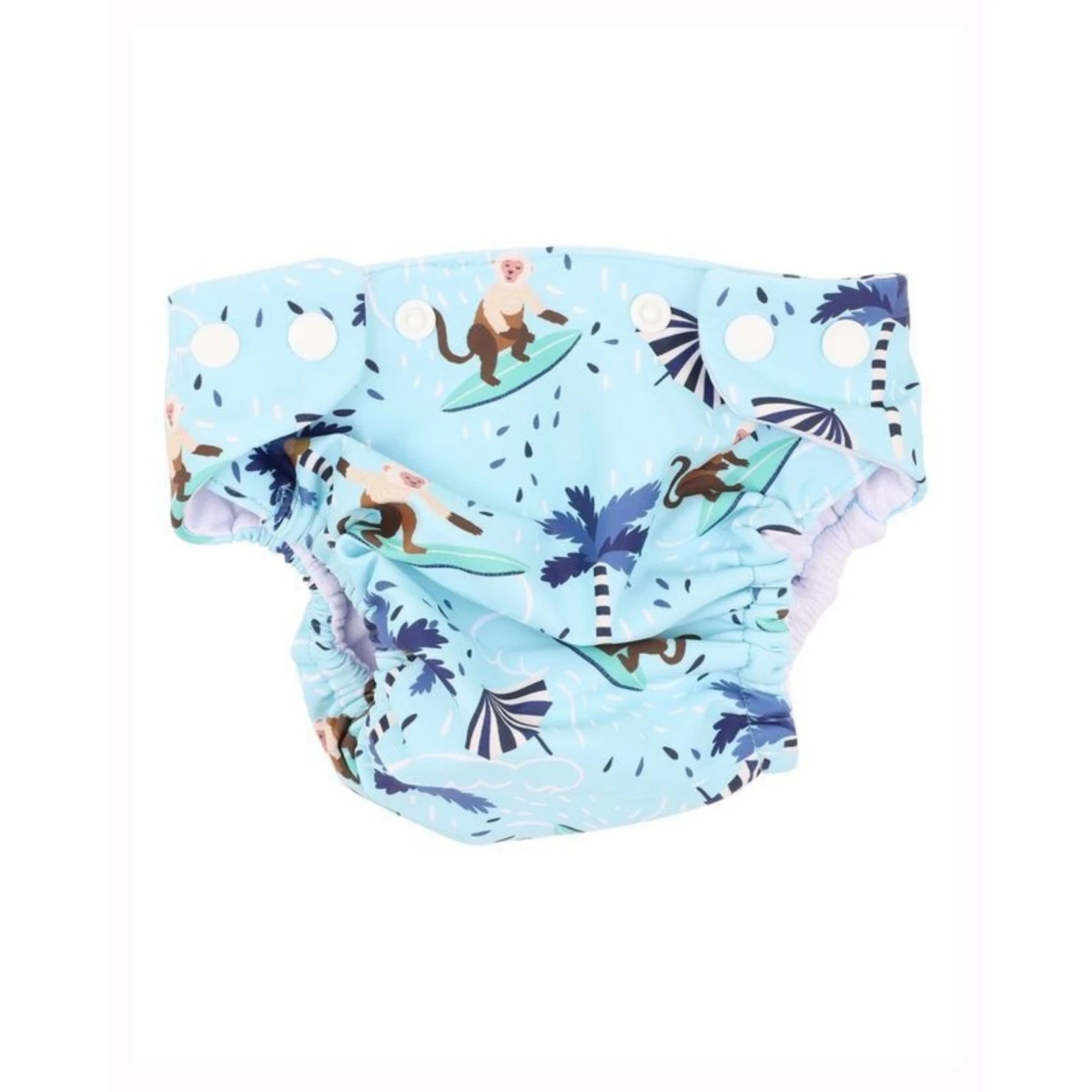 Riley Print Aqua Nappy - Aster & Ruby