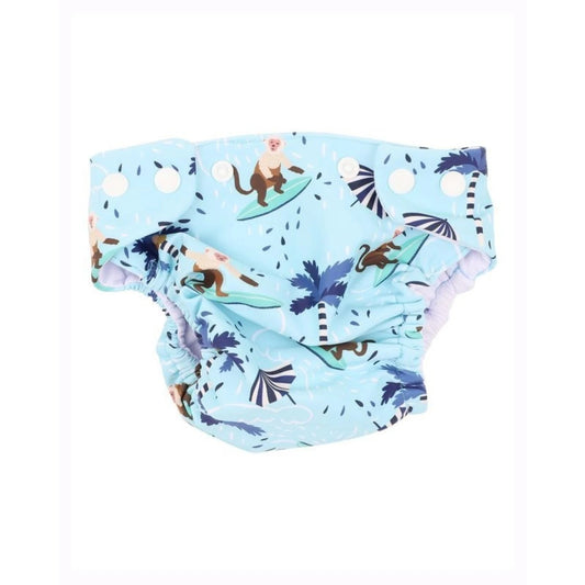 Riley Print Aqua Nappy - Aster & Ruby