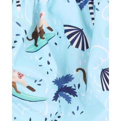 Riley Print Aqua Nappy - Aster & Ruby