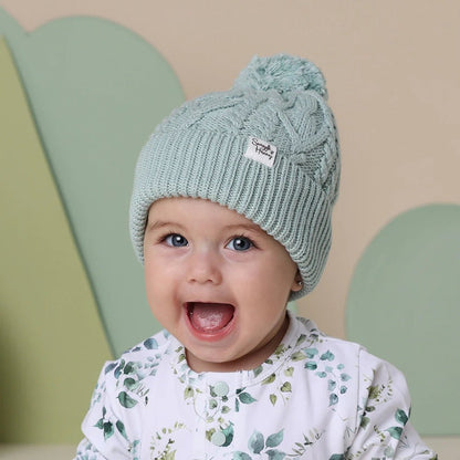 Sage Organic Baby Knit Beanie - Aster & Ruby