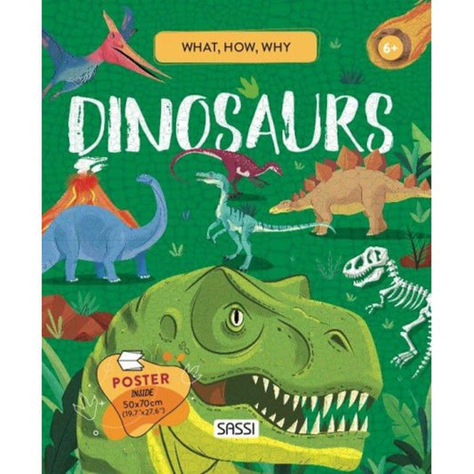 Sassi What How and Why Dinosaurs Book and Poster-Aster & Ruby