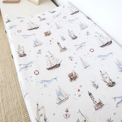 Set Sail Organic Bassinet Sheet / Change Pad Cover